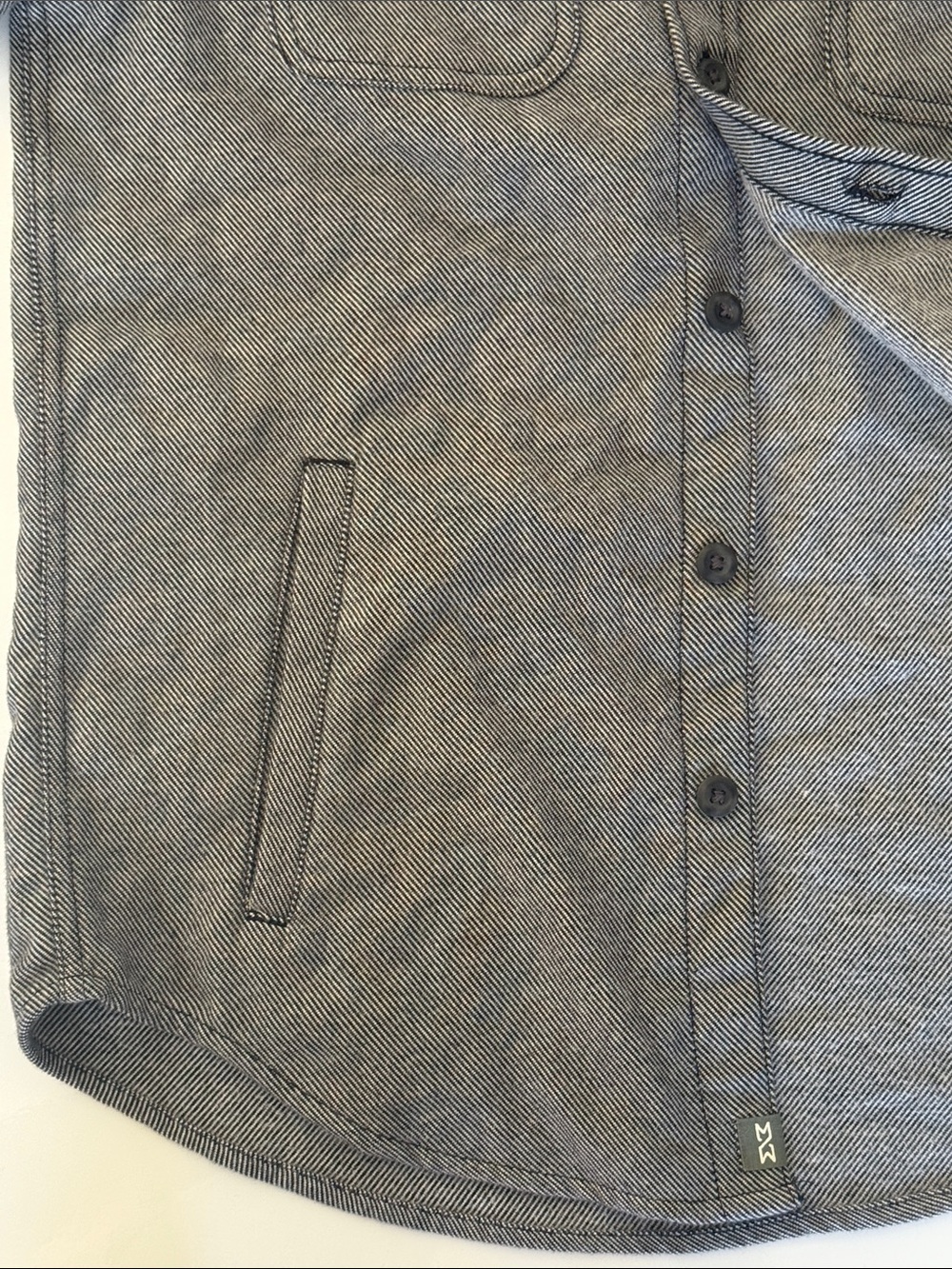 Mutual Weave Striped Grey Button-Up Shirt - Picture 6 of 9